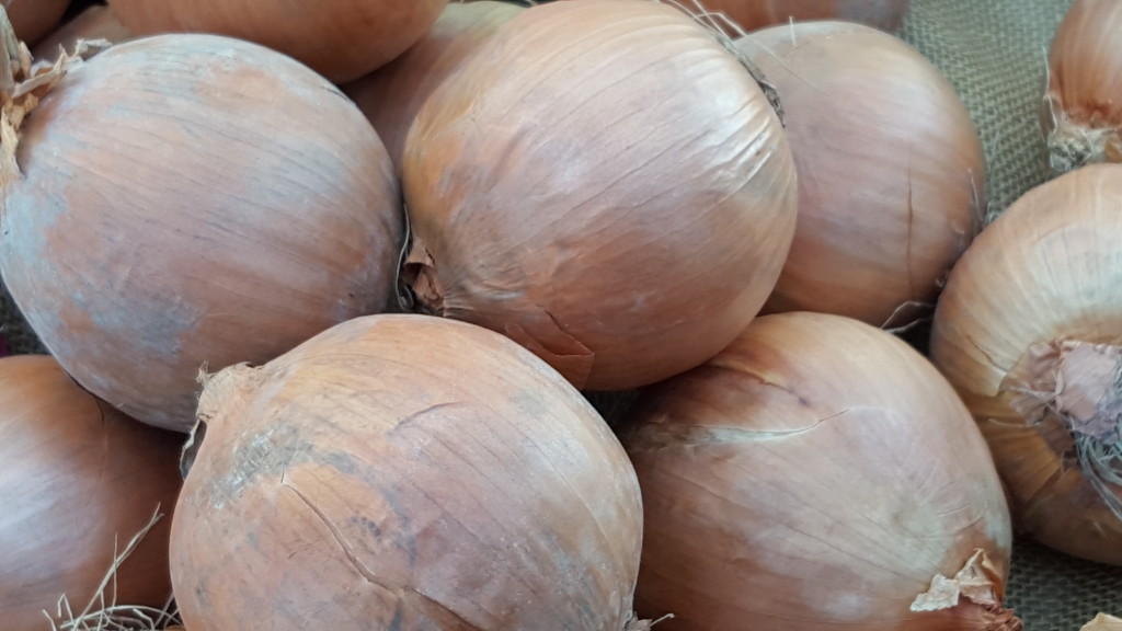 Big brown onions are regulars at the T&D Farms stand.